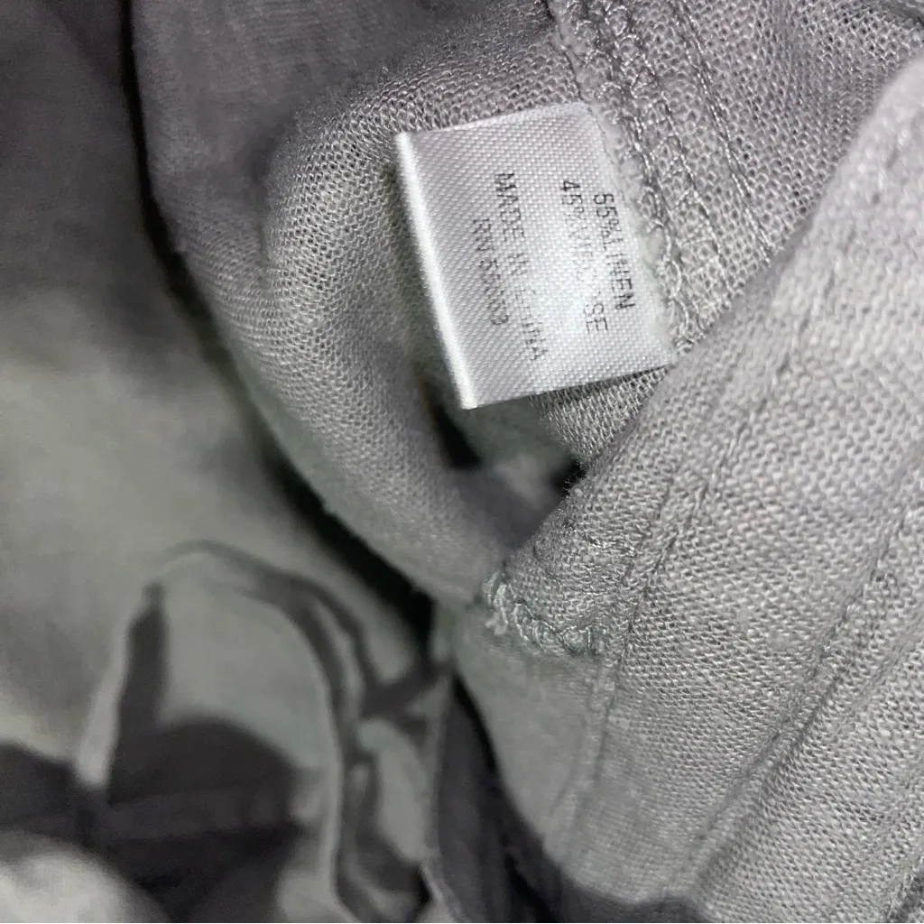 For Cynthia Linen Straight Leg Pants Women Size M Pull On Pocket Neutral Coastal - Image 8