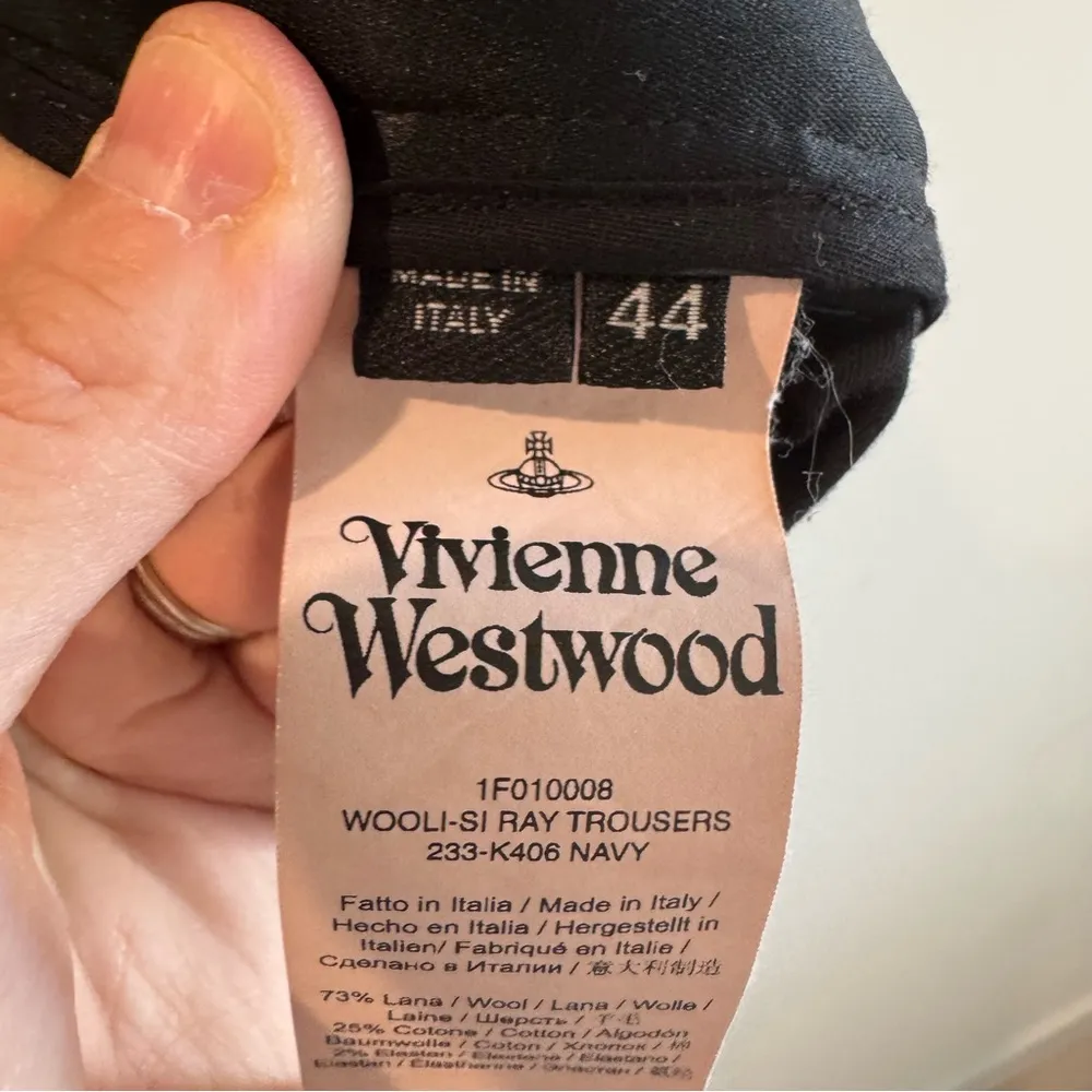 Vivienne Westwood Navy Wool Ray Trousers Size EU44 **Altered** - Image 12