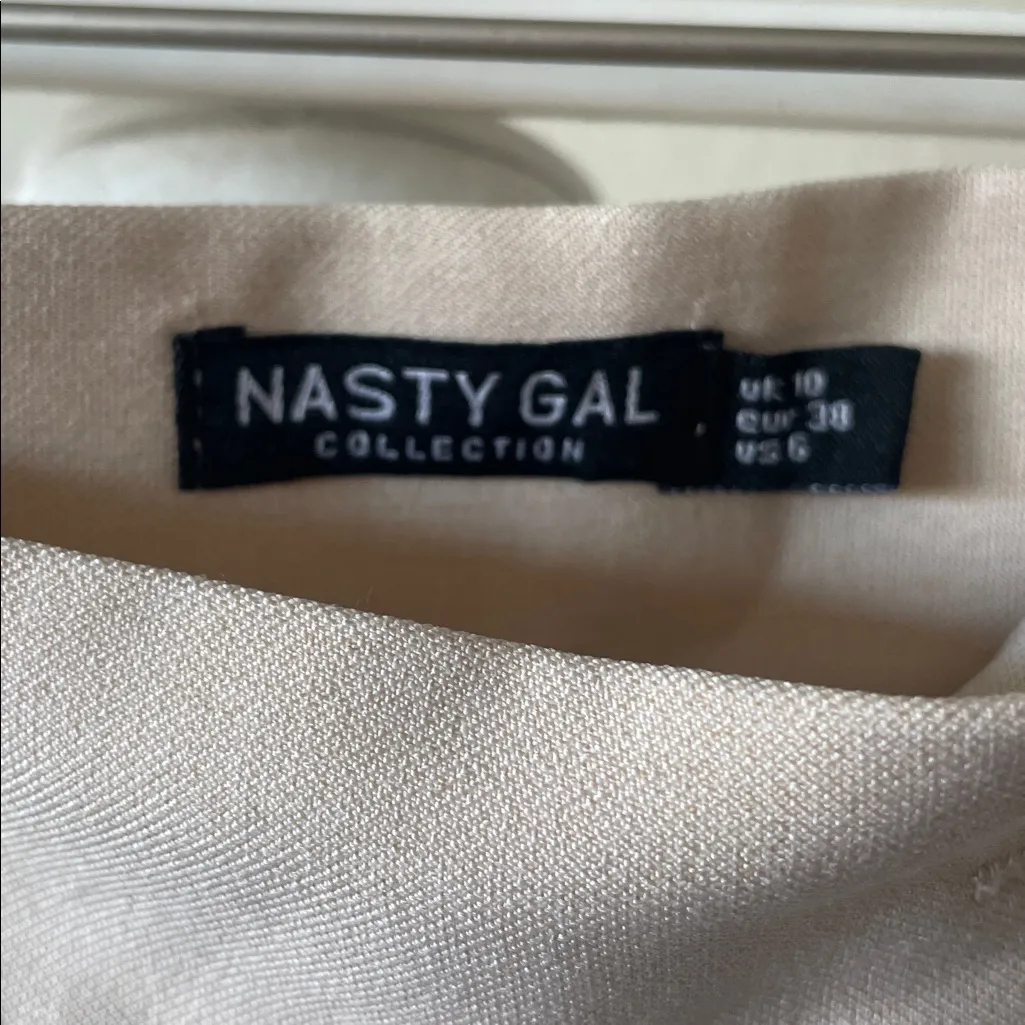 Nasty Gal Beige Tailored Jogger Pants | High Waist | Elastic Hem - Image 7