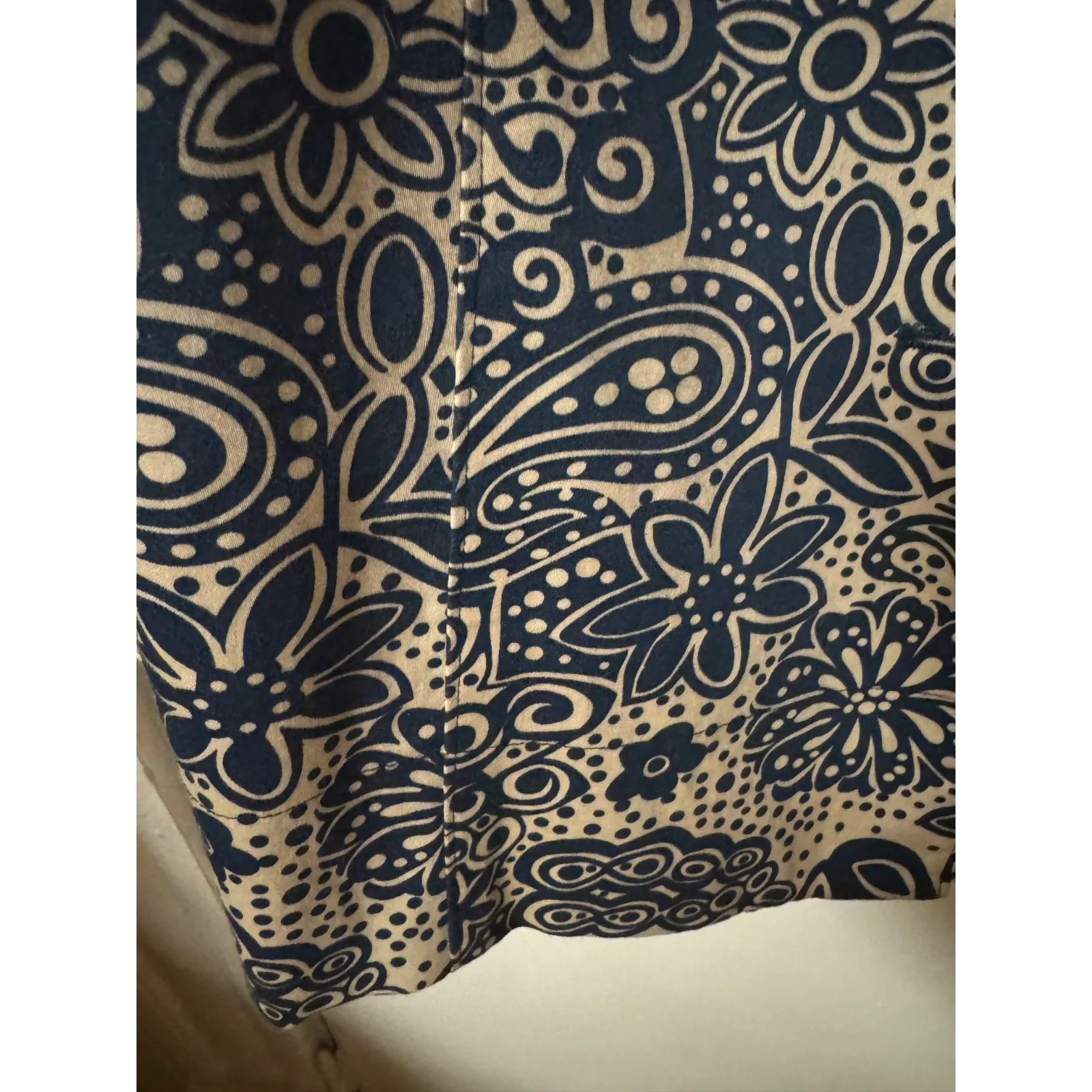 Requirements Womens Jacket Blue Batik Print Sz XL - Image 5