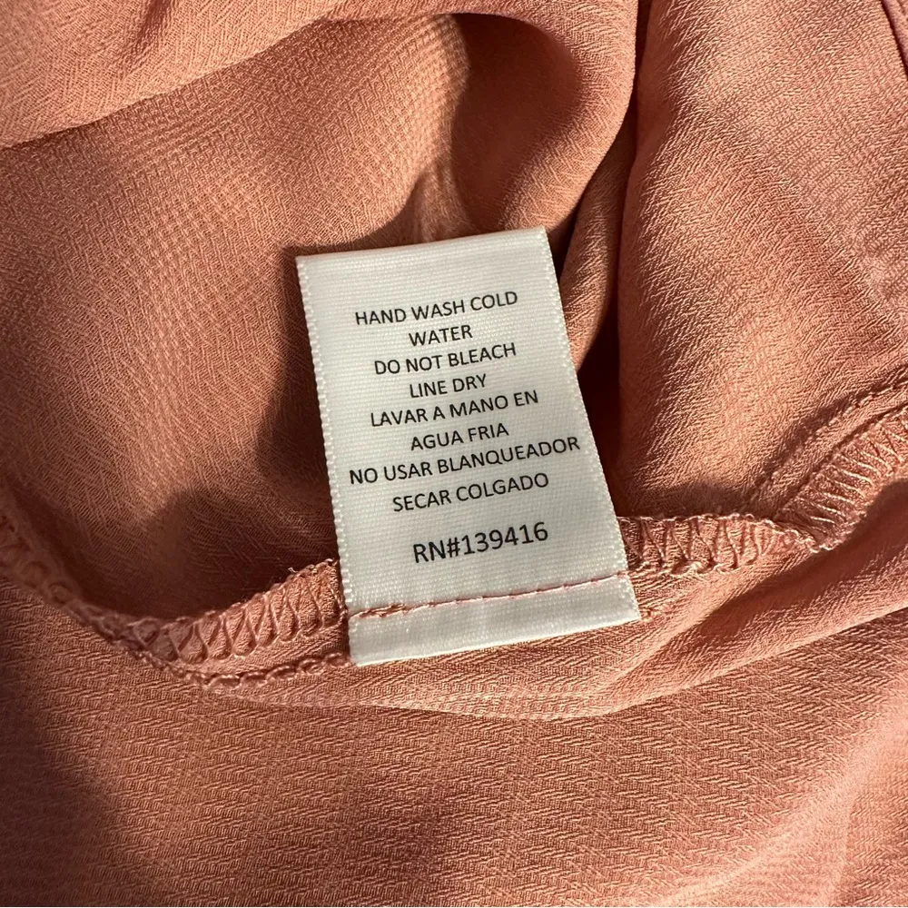 Zenobia Solid Blush Button Tulip Flutter Sleeve Top Blouse size 2X NWT Mauve - Image 10