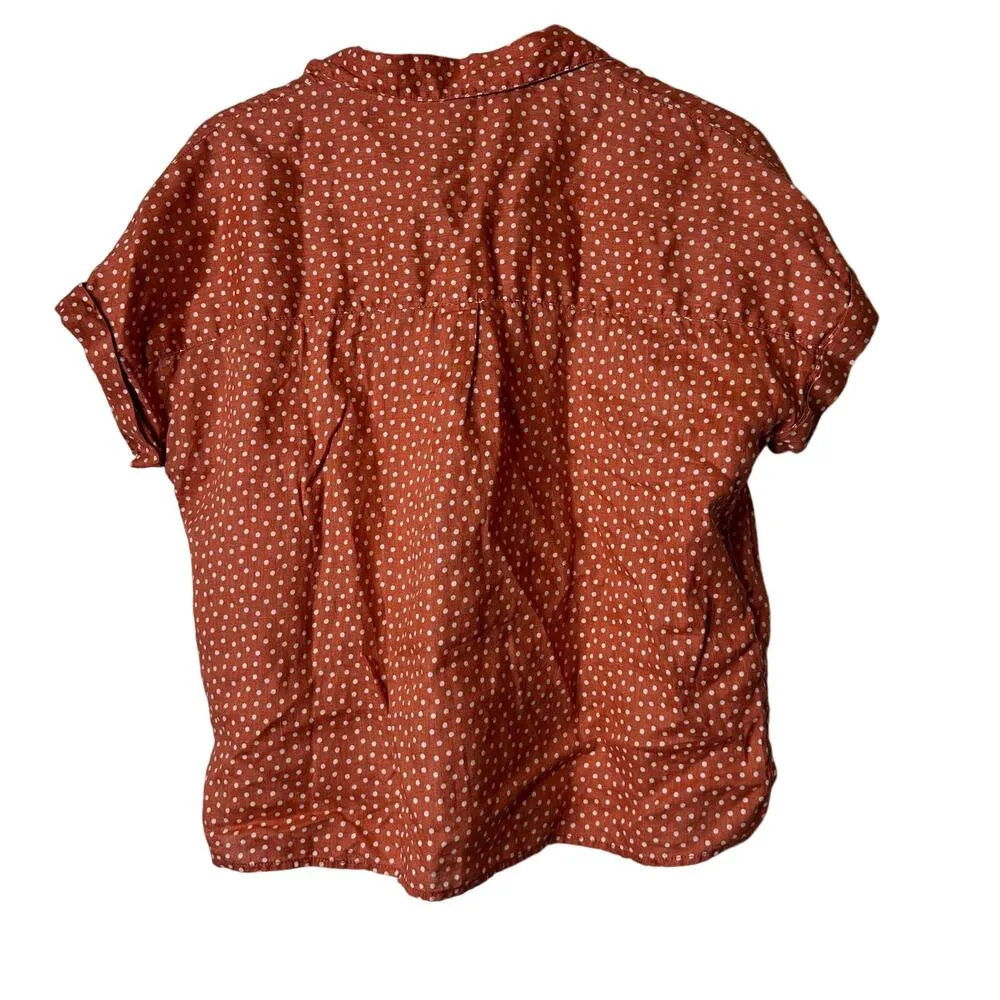 Rachel Zoe Linen Polka Dot Button Front Top - Image 4