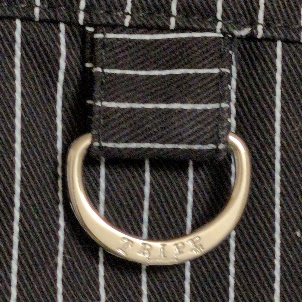 Tripp NYC Black White Striped Asymmetrical Zip Biker Jacket Moto Size M - Image 5