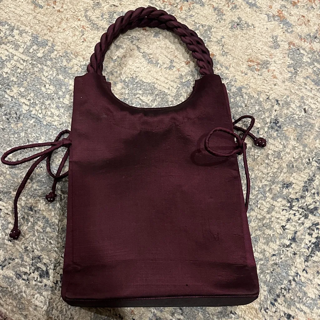 Funky vintage fabric purse Purple - Image 7