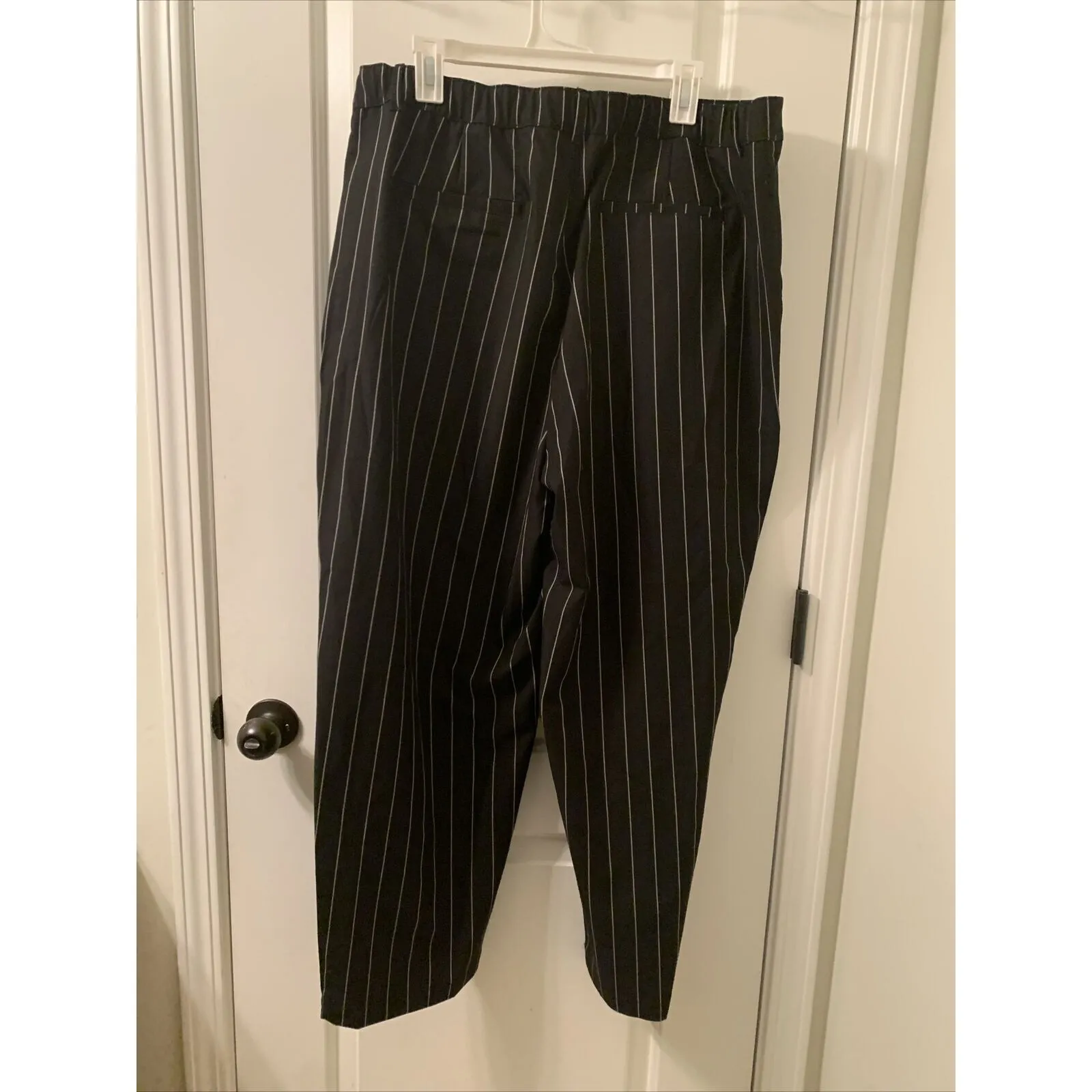 FUTURE COLLECTIVE Women's Plus Size 16W/18W Pinstriped Pants KAHLANA BROWN Black - Image 7