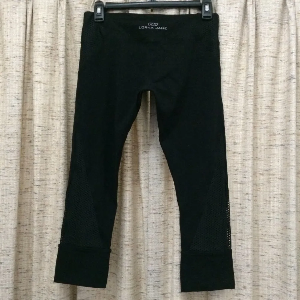 Crop Black Mesh Leggings - Image 5