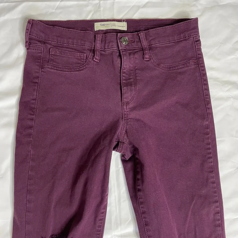 Gap Maroon Easy Leggings Pants - Image 3