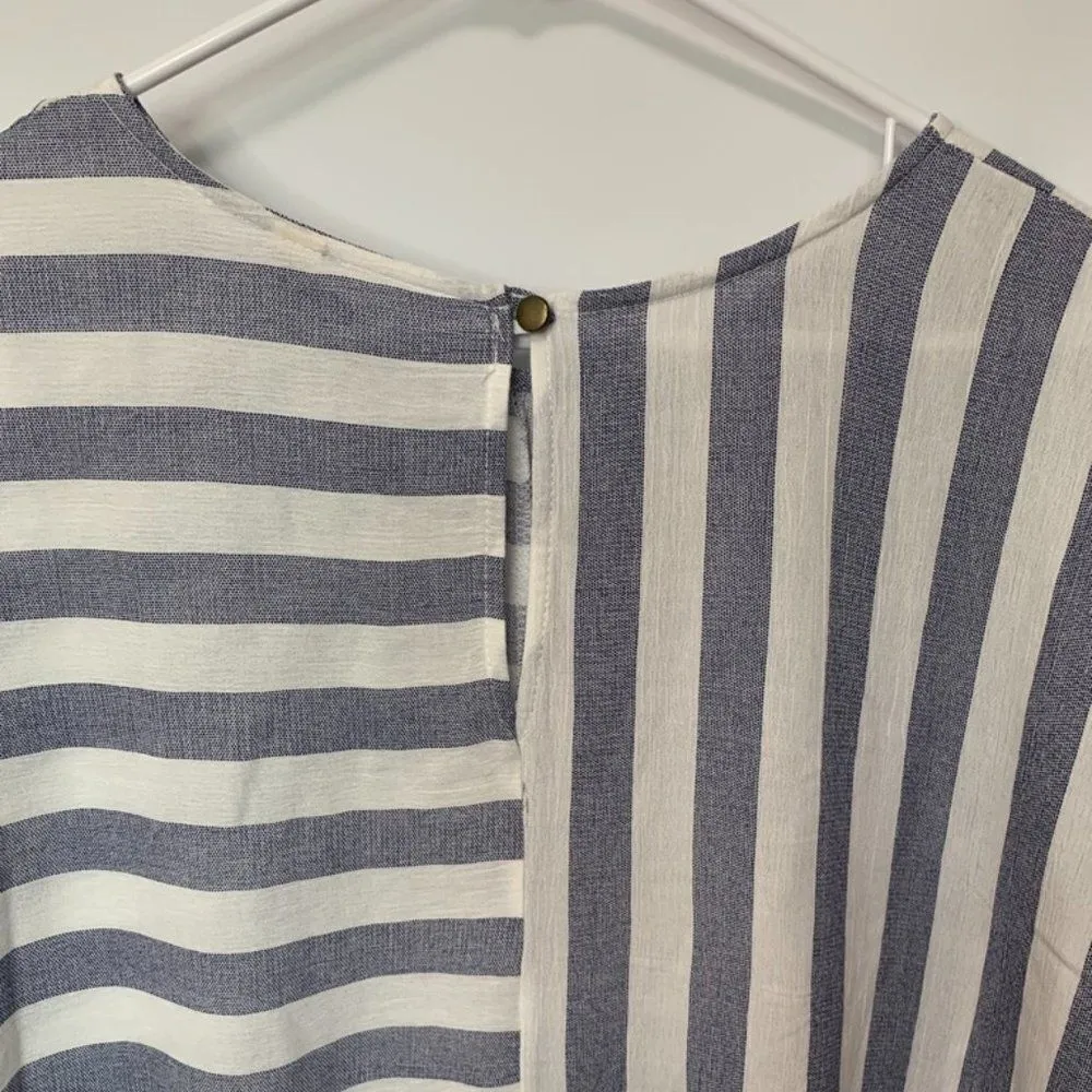 Peppermint Striped Lightweight Knotty Front Blouse - Image 6