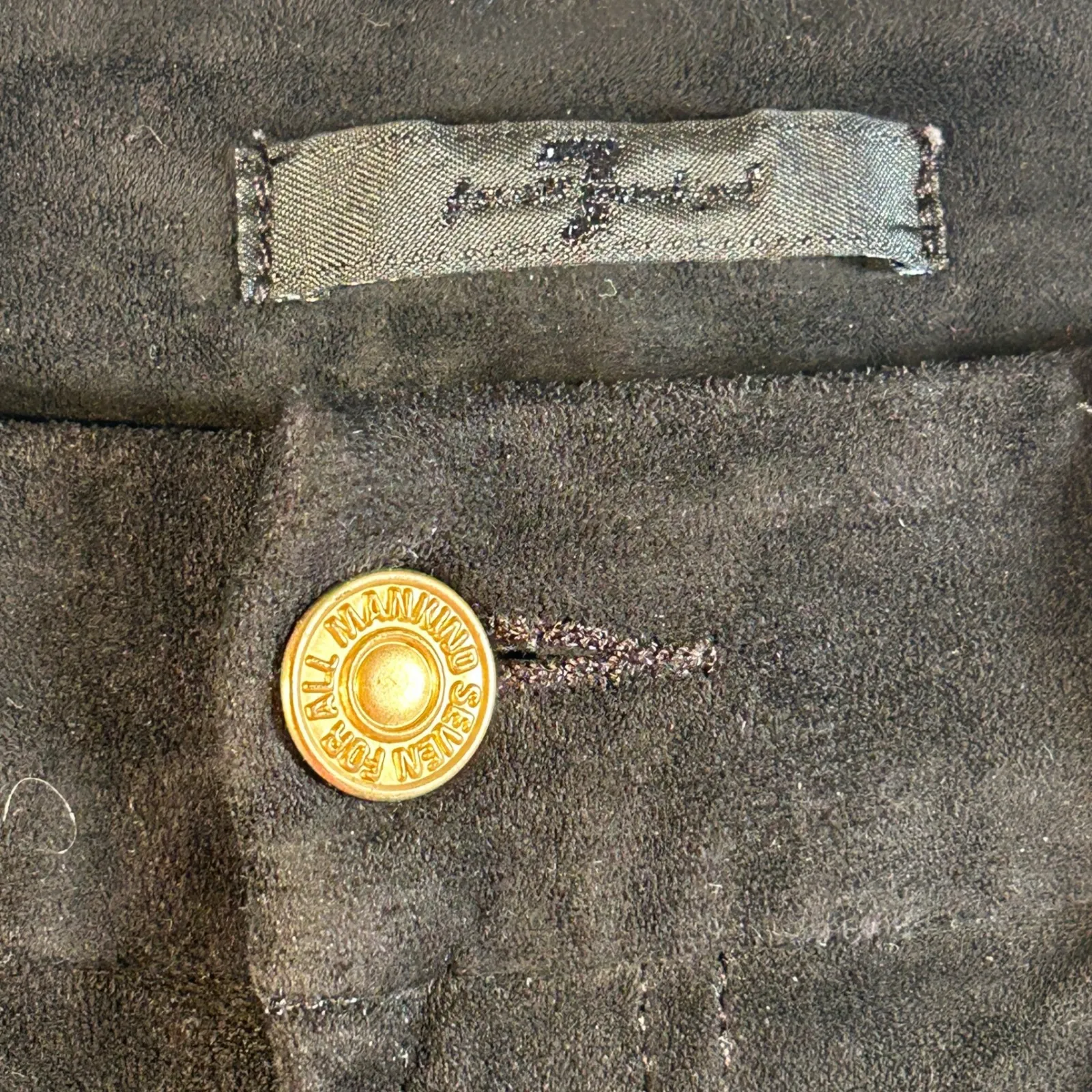 Seven For All Mankind Black Faux Velvet Pants Skinny Fit Size 29 - Image 5