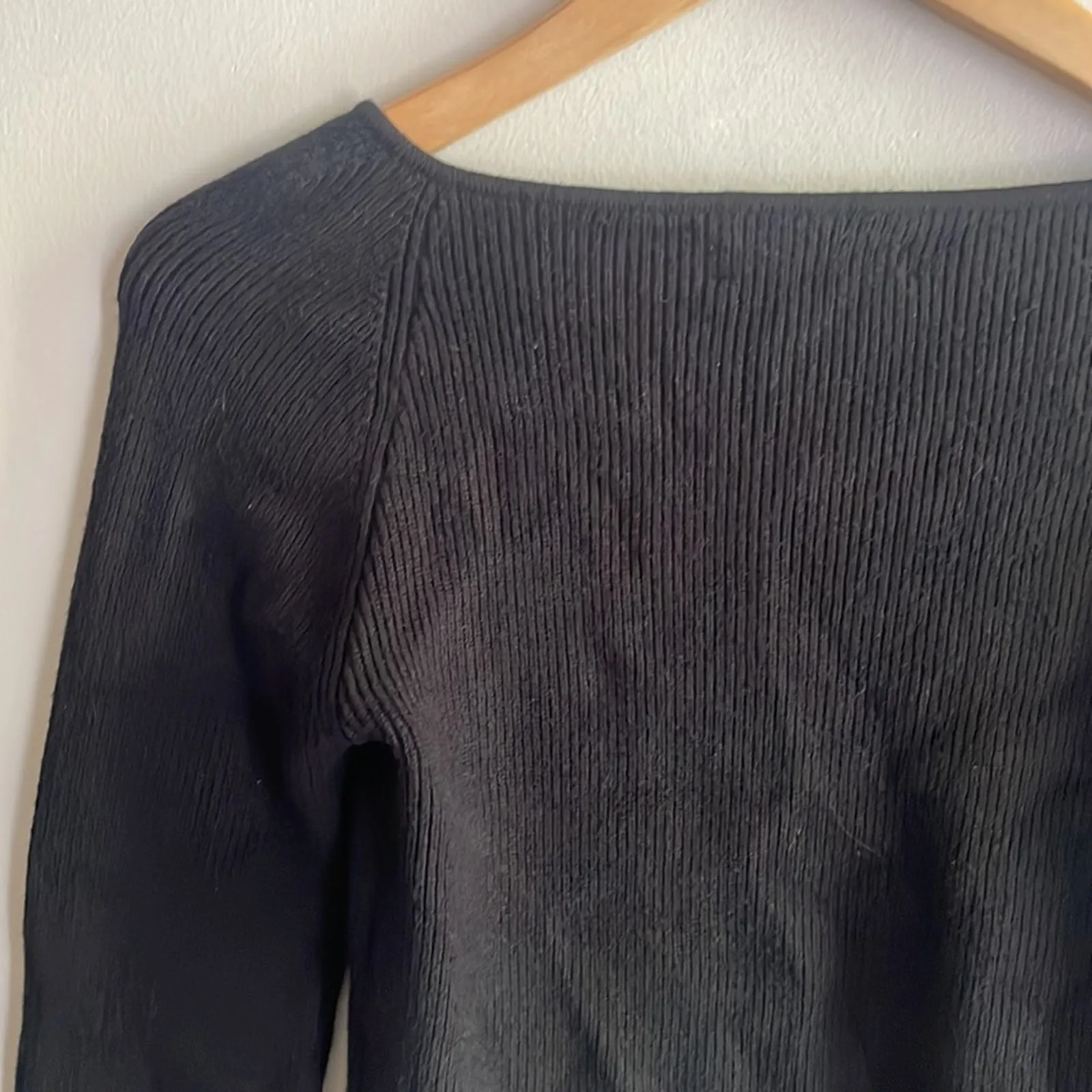 OAK + FORT SWEETHEART NECKLINE TOP Black Size M - Image 11