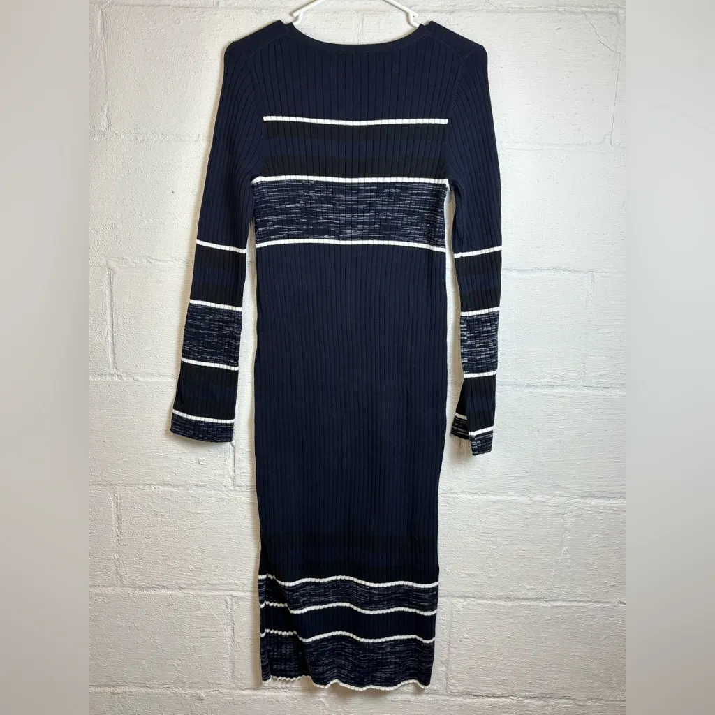 Ann Taylor Navy Blue Long Sleeve Ribbed Maxi Sweater Classic Dress Size Small - Image 6