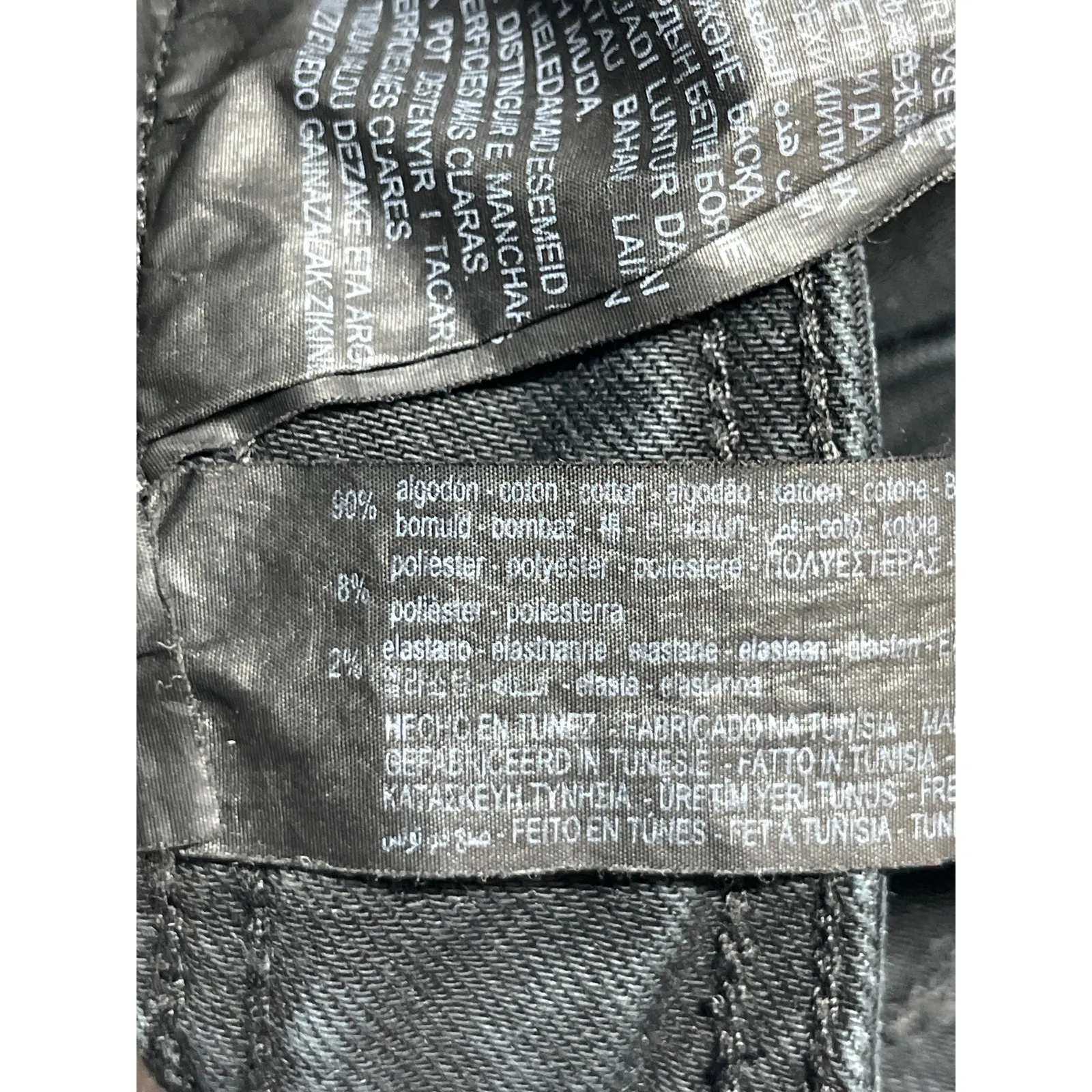 Zara The Marine Straight Women's Black Frayed Wide Leg Baggy Denim Jeans Pants S - Image 4