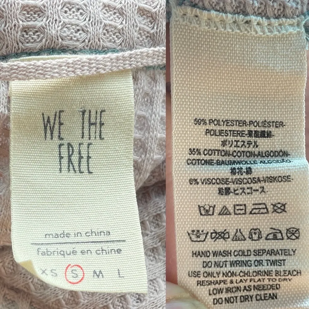 We The Free Womens Shirt Dahlia Lavender Flared Sleeve Thermal V-Neck Small - Image 10