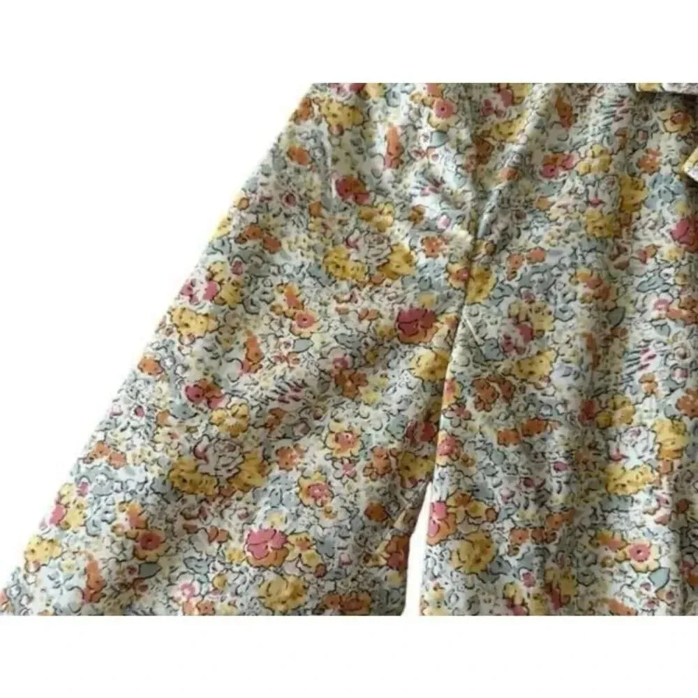 Garnet Hill Button Down Romantic Floral Abstract Artsy Academia Size 2 #2153 - Image 4