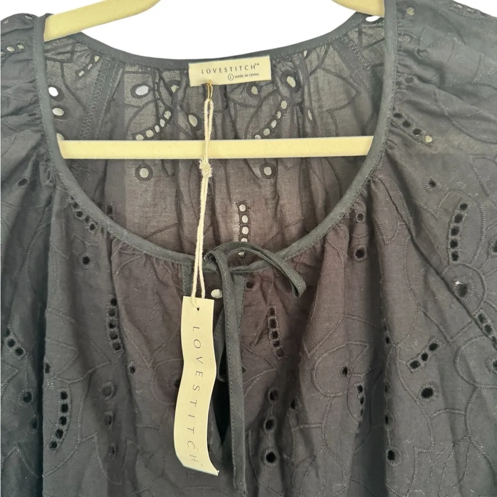 NWT Lovestitch Sweetpea Eyelet Blouse in Sz Large.  Lightweight and Boho. - Image 5