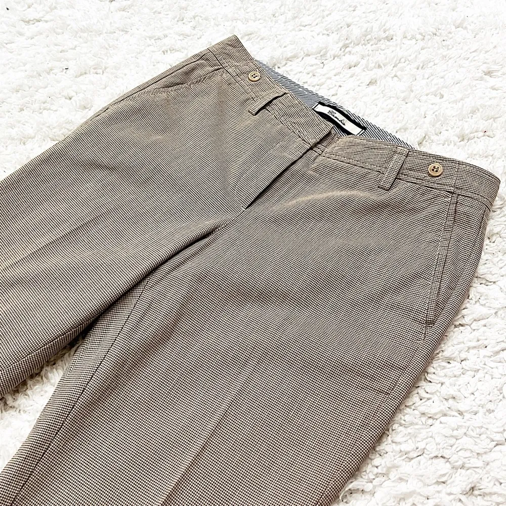 NEW Cambio Sybilla herringbone plaid straight leg mid rise trousers pants 8 - Image 9
