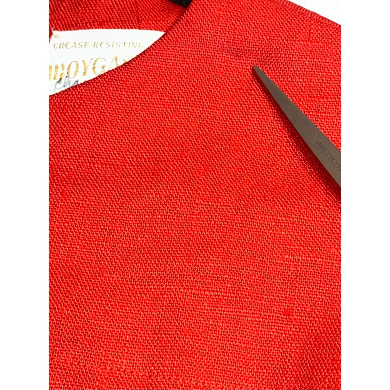 Vintage Moygashel Linen Woven Drop Waist Dress Red Size 6 - Image 8