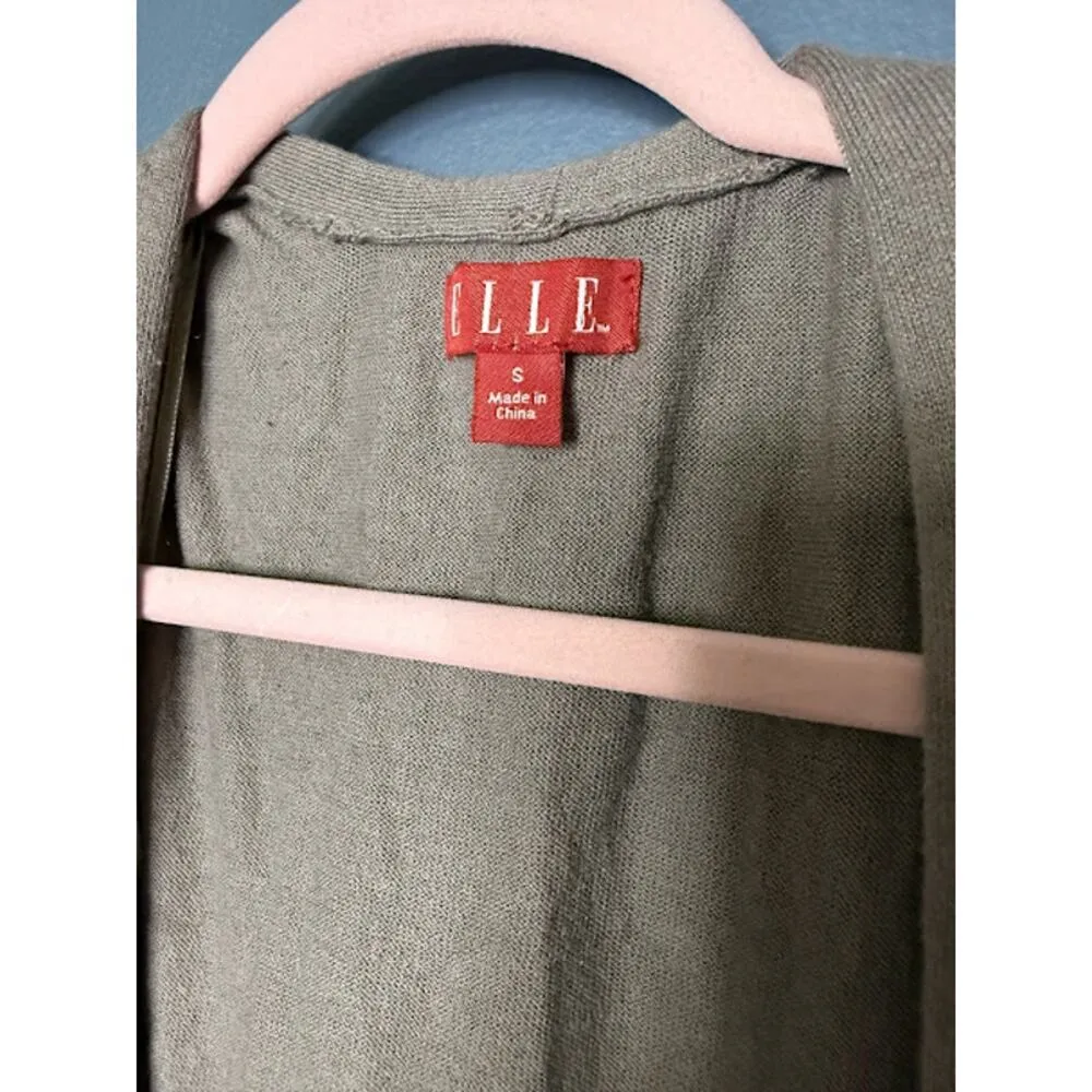 Elle Open Cardigan Women's Size Small Lagenlook Western Cozy No Sleeves Y2K - Image 3