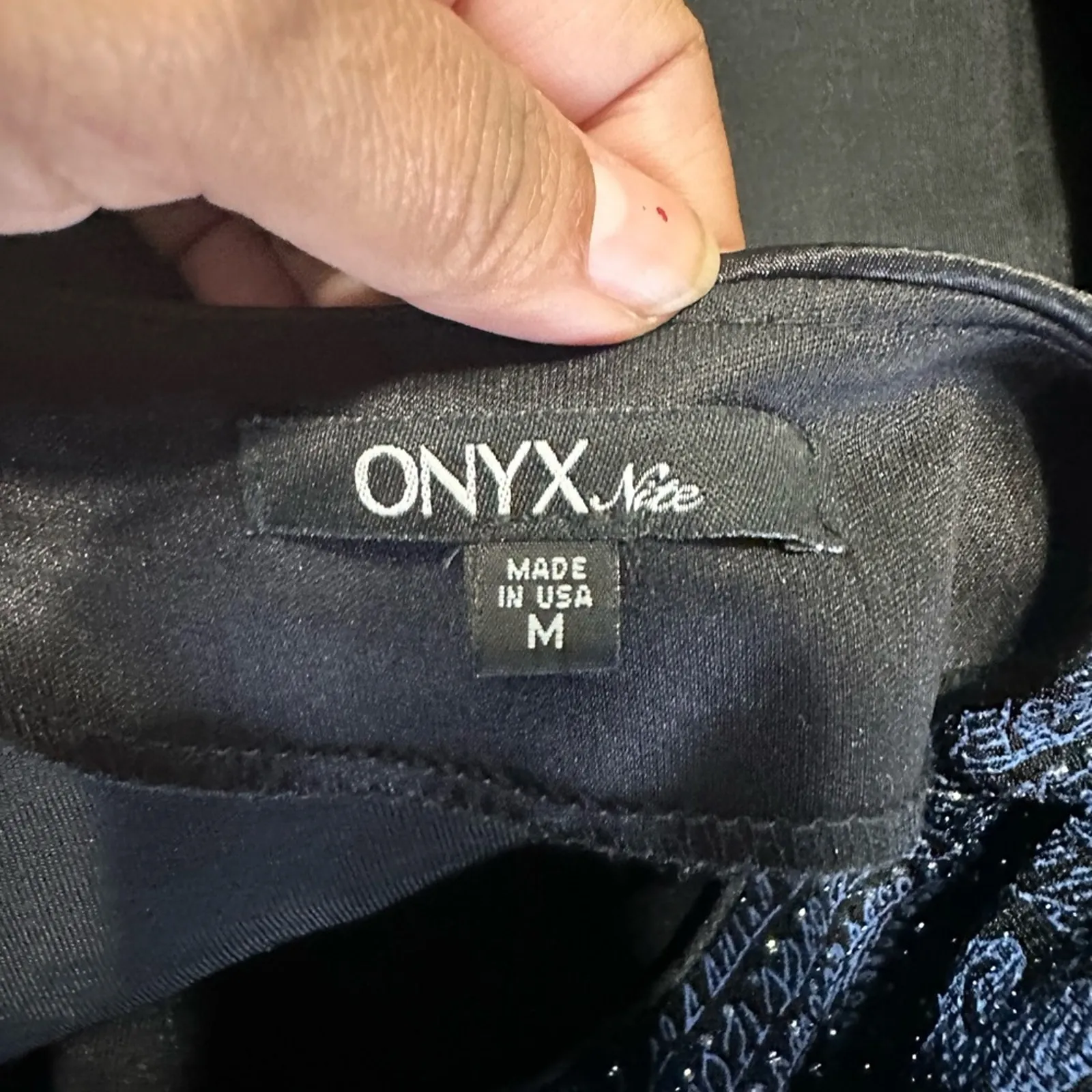 Onyx Nite Black & Blue Paisley Glitter Jacket Cardigan – Size M - Image 8