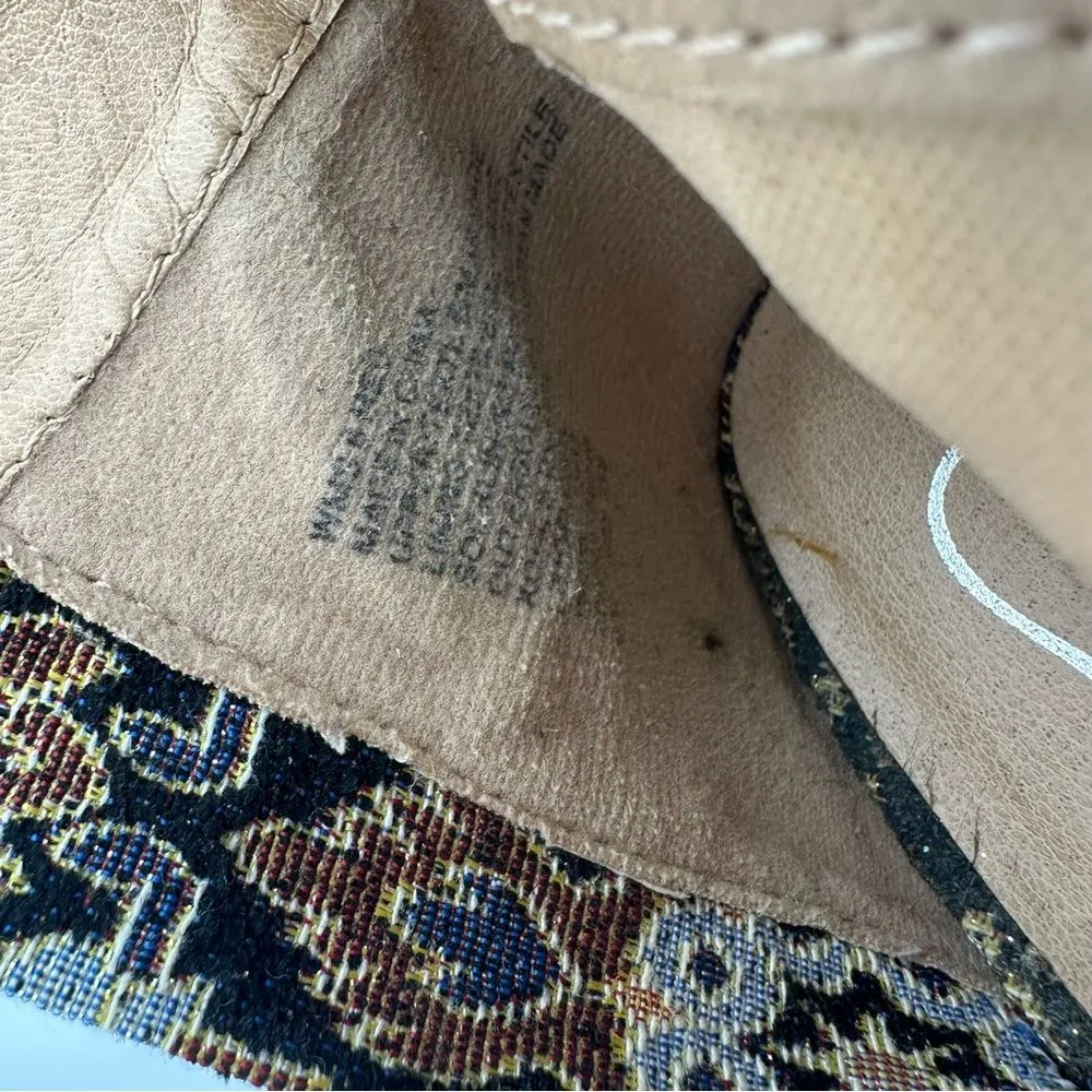 Candies Peep Toe Block Heel Booties Tapestry Vintage Print Women’s 8 - Image 9