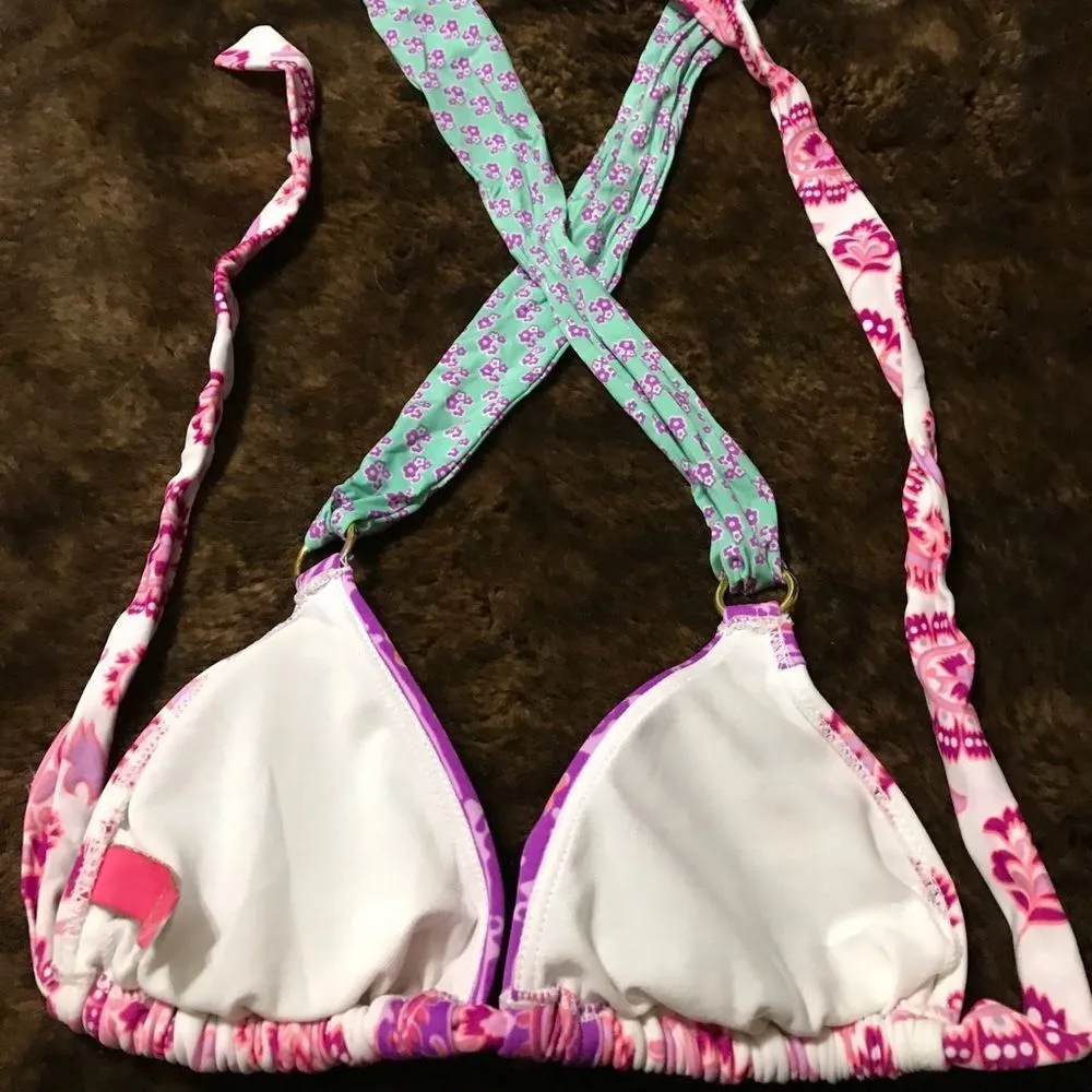 Sofia by Vix Paisley Triangle Bikini‎ Top Purple Size M - Image 6