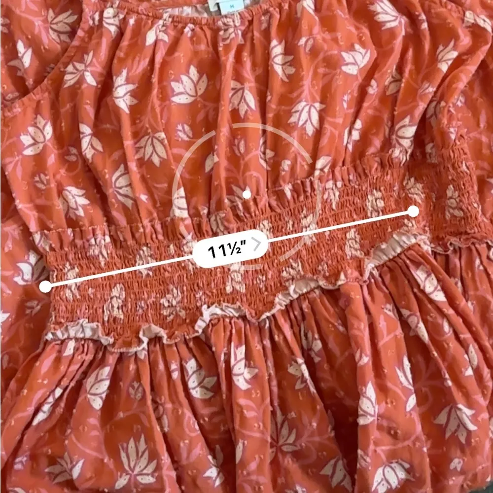 Sundance Artful Ari Maxi Dress Sundress Orange Floral Size Medium - Image 8