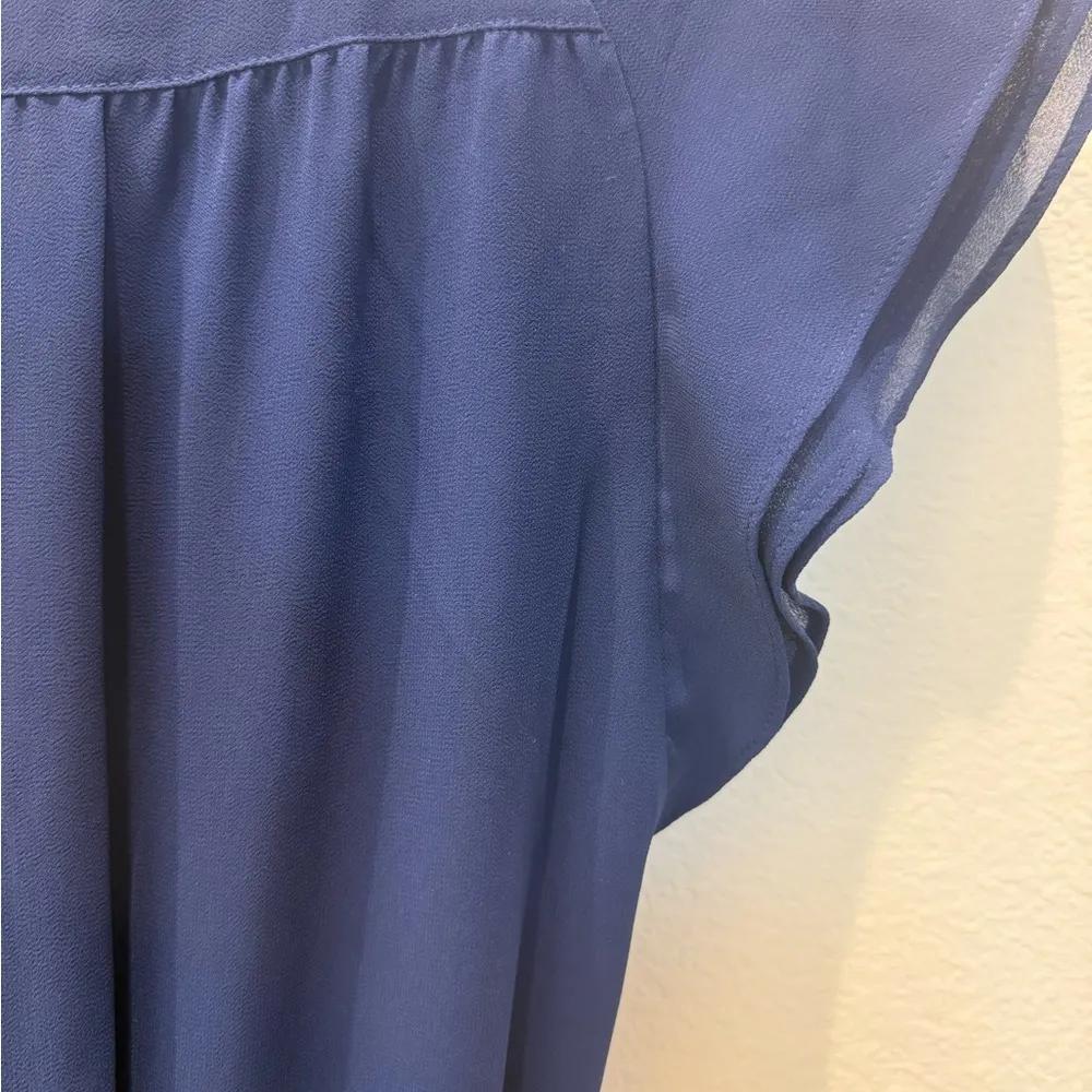 Navy Blue Pleated Dress - Image 5