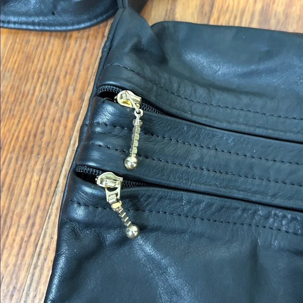 Maple Leather‎ Company Saddlebag Crossbody Bag Purse Black Buttery Soft Leather - Image 4