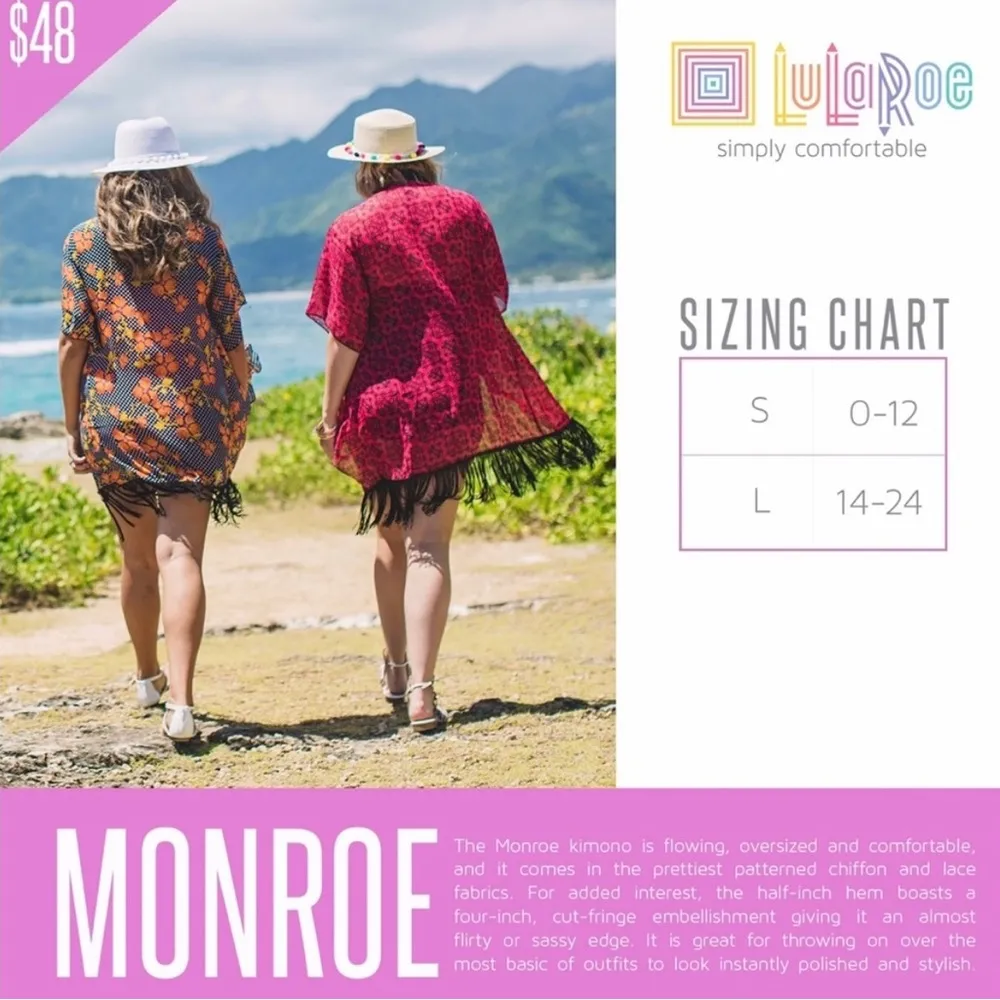LuLaRoe Monroe Kimono Size L - Image 4