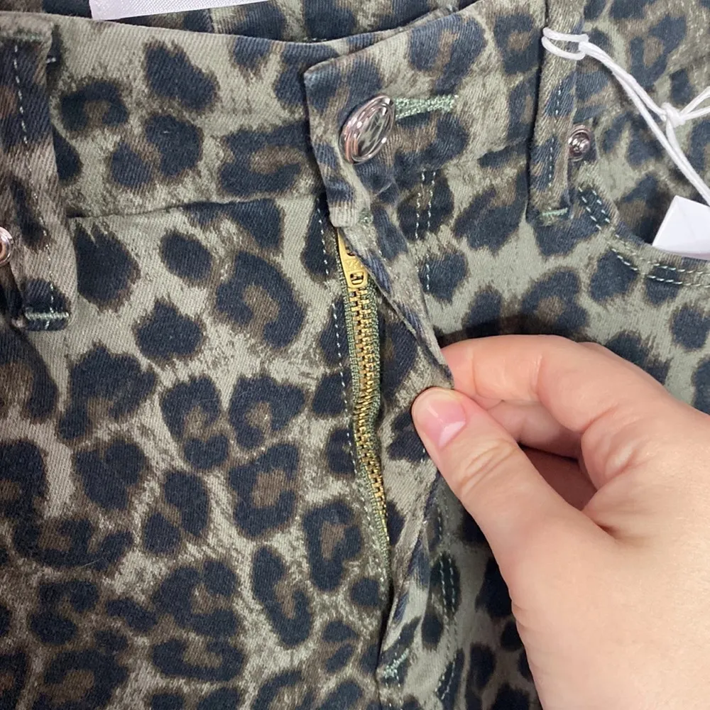 Good American Good waist crop sage leopard high waist skinny jeans size  28 - Image 7