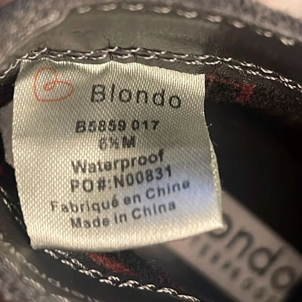 Blondo Womens Suede Stacked Heel Side Zip Linda Waterproof Booties Gray Size 6.5 - Image 9