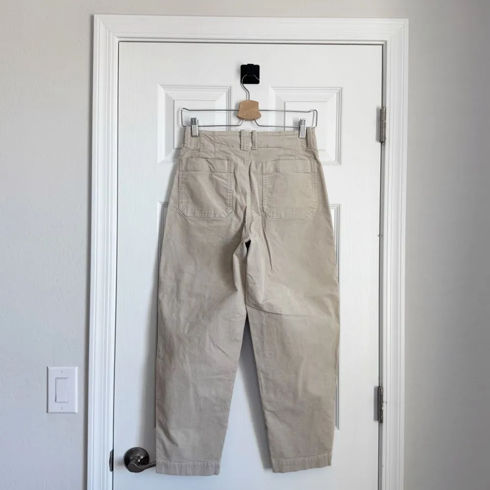 Banana Republic High Rise Corduroy Baggy Pleated Barrel Leg Pants Cords Size 0 - Image 8