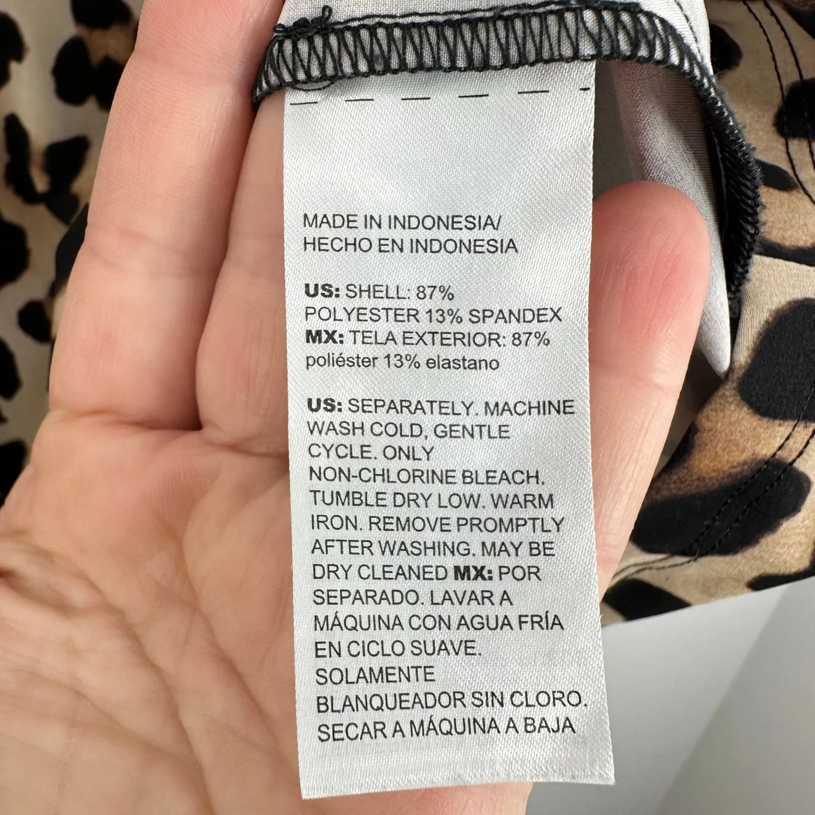 Chico's Puff Sleeve‎ Collared Leopard Animal Print Button Down Top Size 18 - Image 4