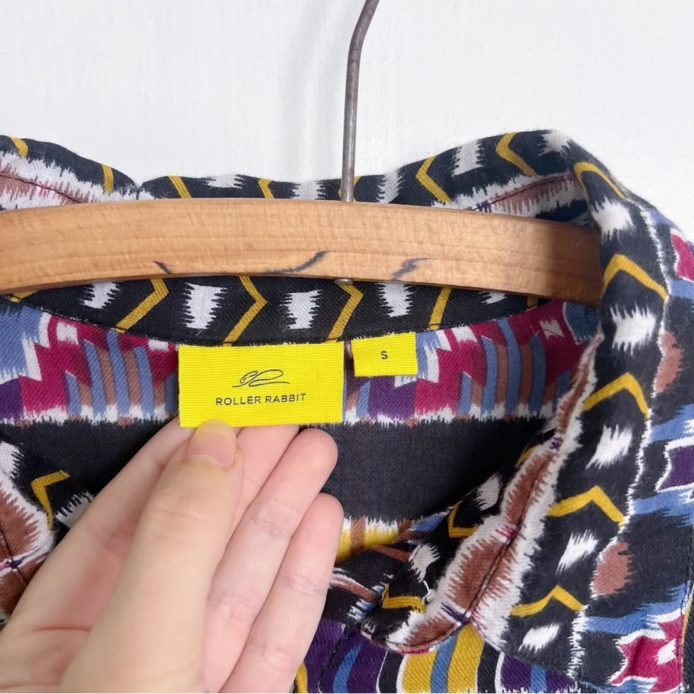 Roller Rabbit • ikat print popover shirtdress tunic mini tribal colorful cotton - Image 3
