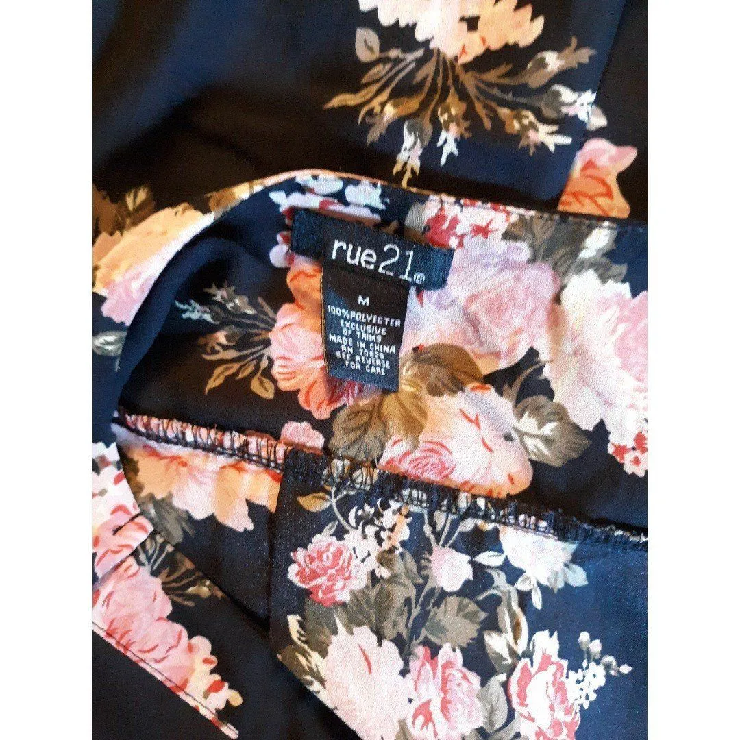 Rue 21 black sheer floral blouse - Image 2