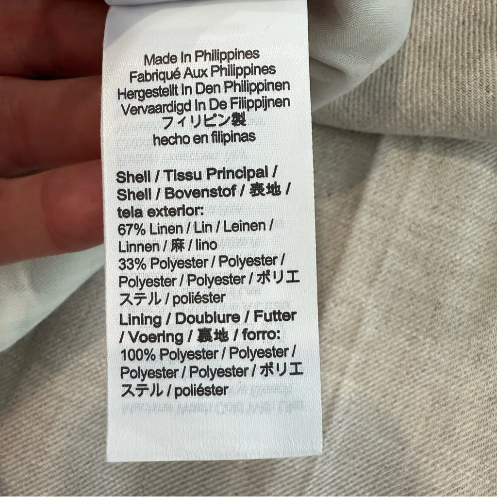 J. Crew Kate Straight Leg Linen Blend HR Dress Pants Women’s 0 Oatmeal Career - Image 8