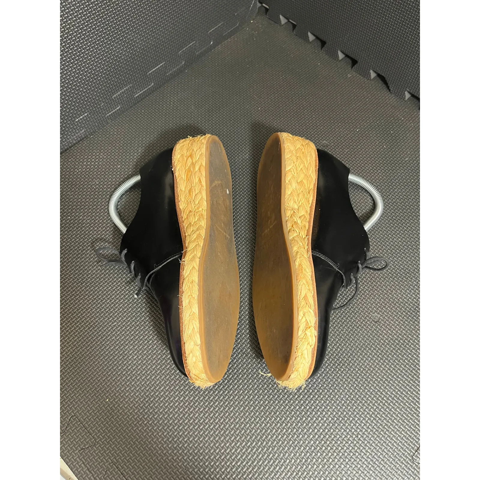 Loeffler Randall Black Oxford Raffia Callie Wedge Shoes‎ Leather Womens Size 8 - Image 4