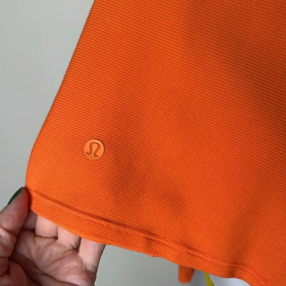 Lululemon Orange La Tight Fit Long Sleeve Mock Neck Pullover - Image 7