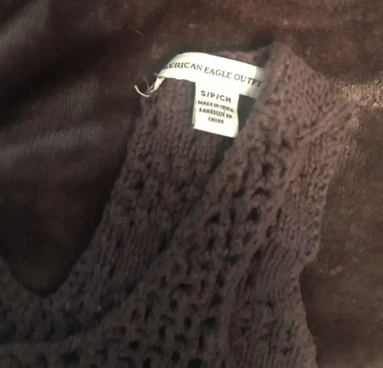 Knit Dark Grey Crop Top - Image 2