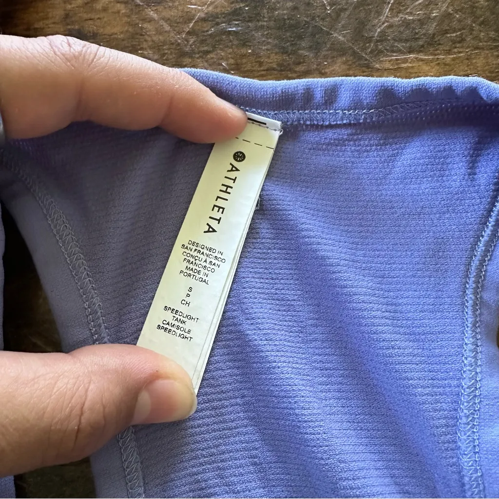 Athleta Purple Fitted Ribbed Sleeveless Tank Top - Image 2