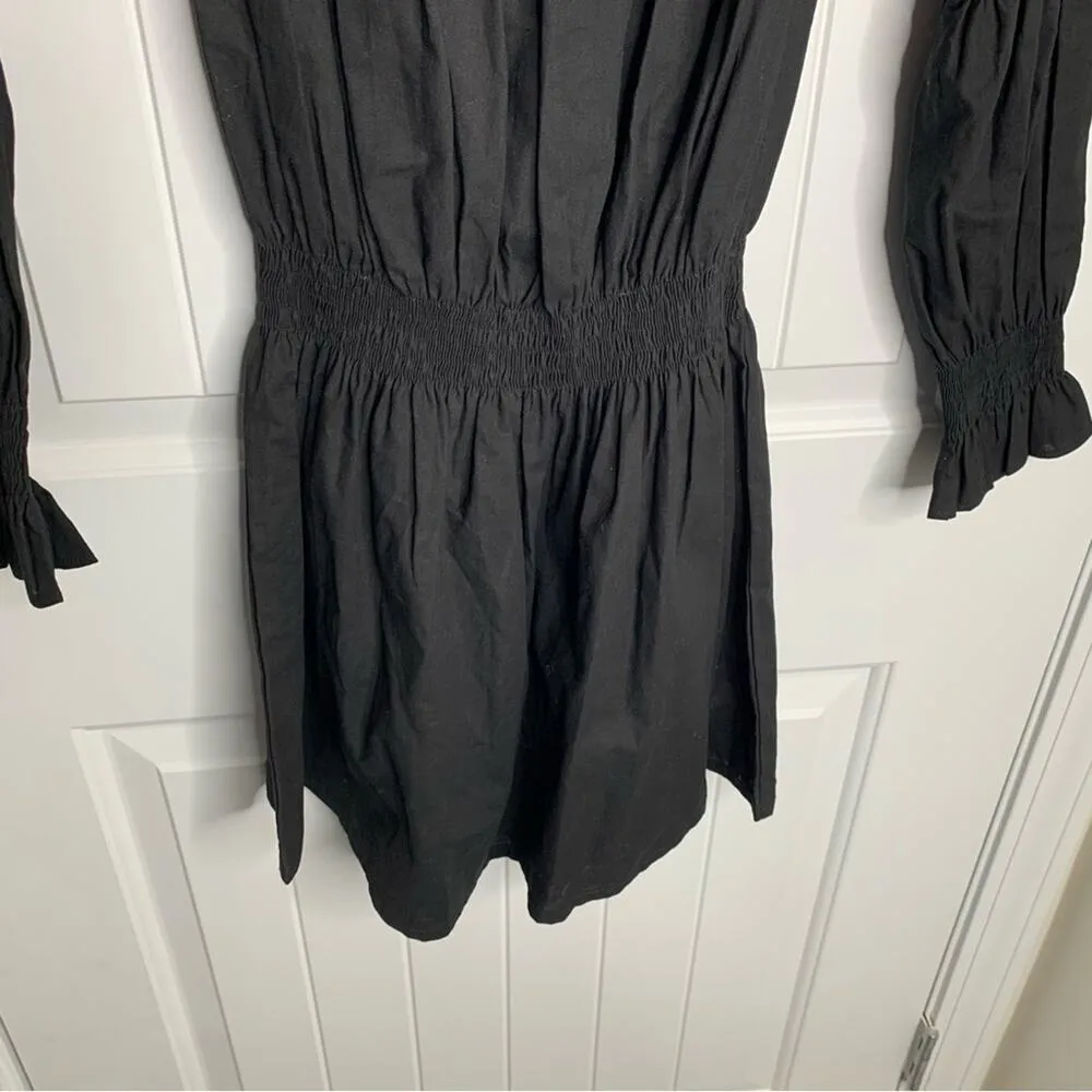 MLM Label off shoulder Vienna black ruffle long sleeves‎ dress small minimalist - Image 5