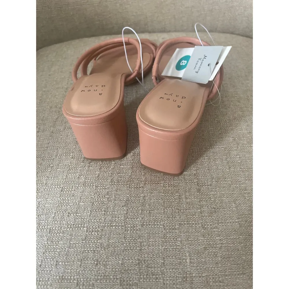 A New Day Women's 2.25" Chunky Block Mid Heel Slip On Sandals Memory Foam, S83 - Image 4