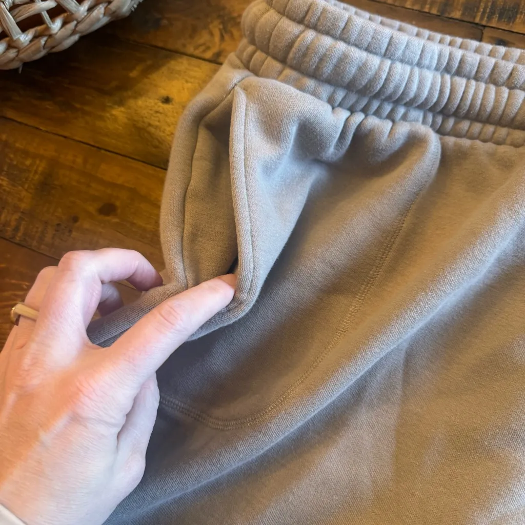 Savage X Fenty Wide Leg Sweatpants Tan Size XL - Image 3