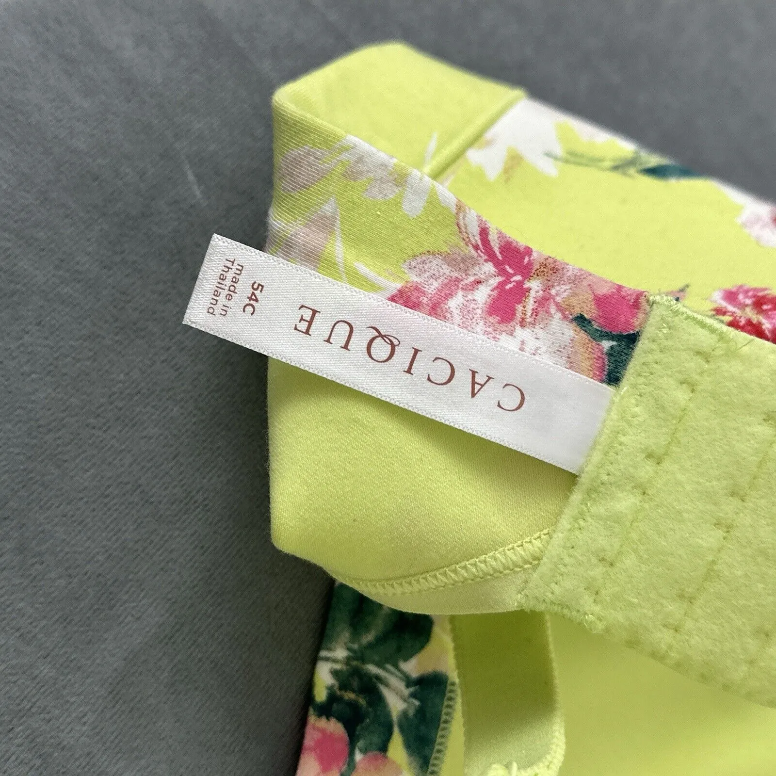 New Cacique Lane Bryant Lightly Lined No Wire Bra 54C Light Bright Green Floral - Image 8