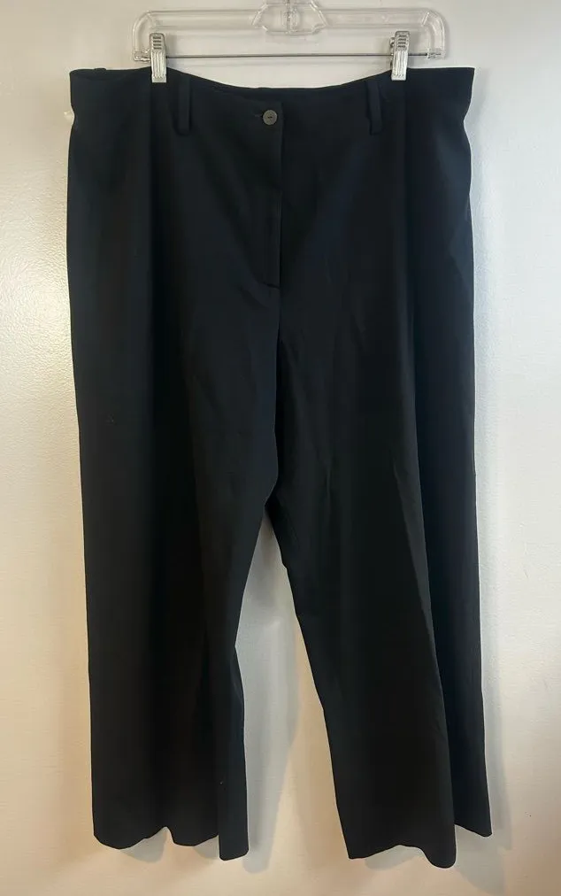 Peter Cohen Black Wool Wide Straight Leg Trouser Pants with Belt Loops Size XL - Image 1