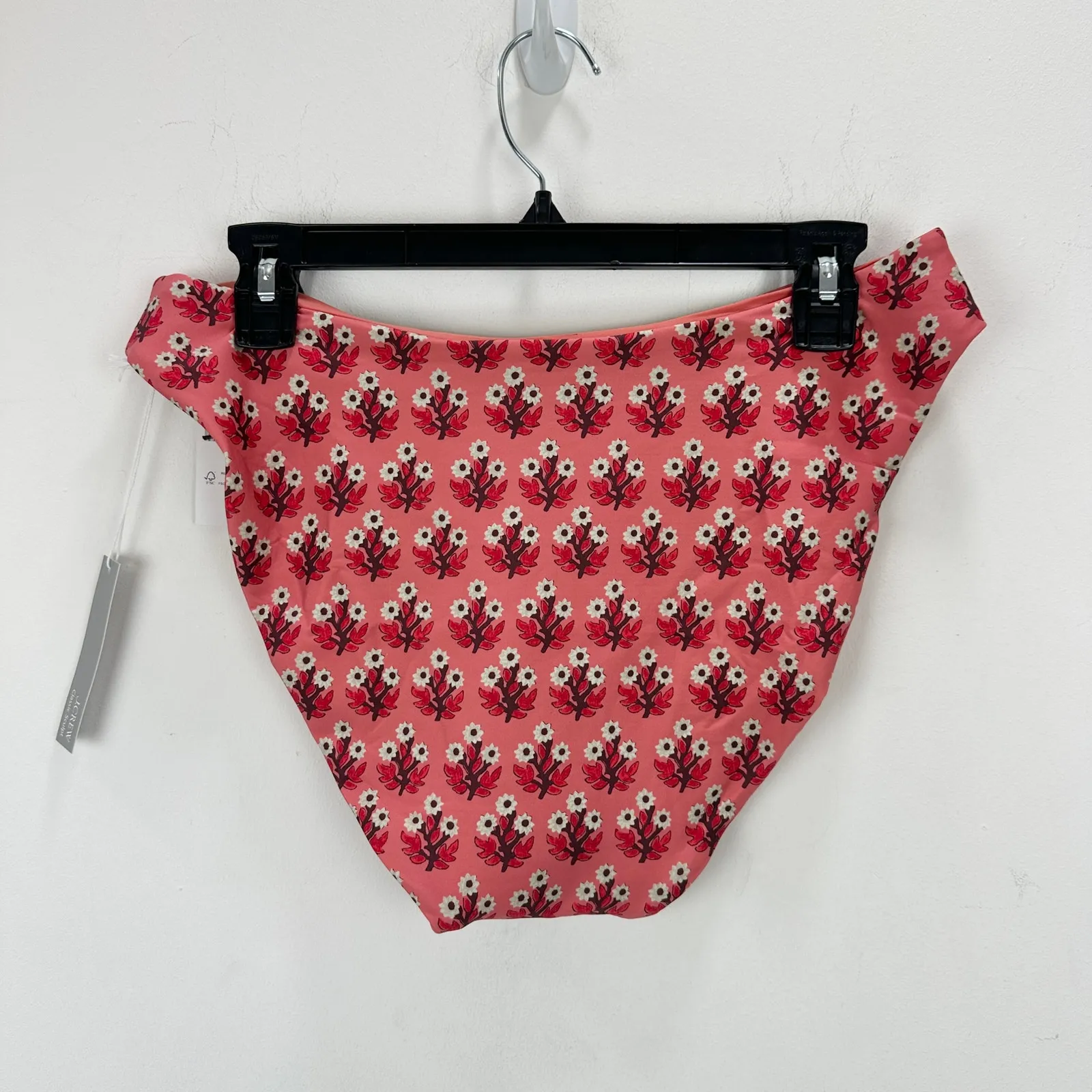J.Crew Sunny Bikini Bottom Classic Sculpt Coral Multi Pink Red Floral XL NWT - Image 6