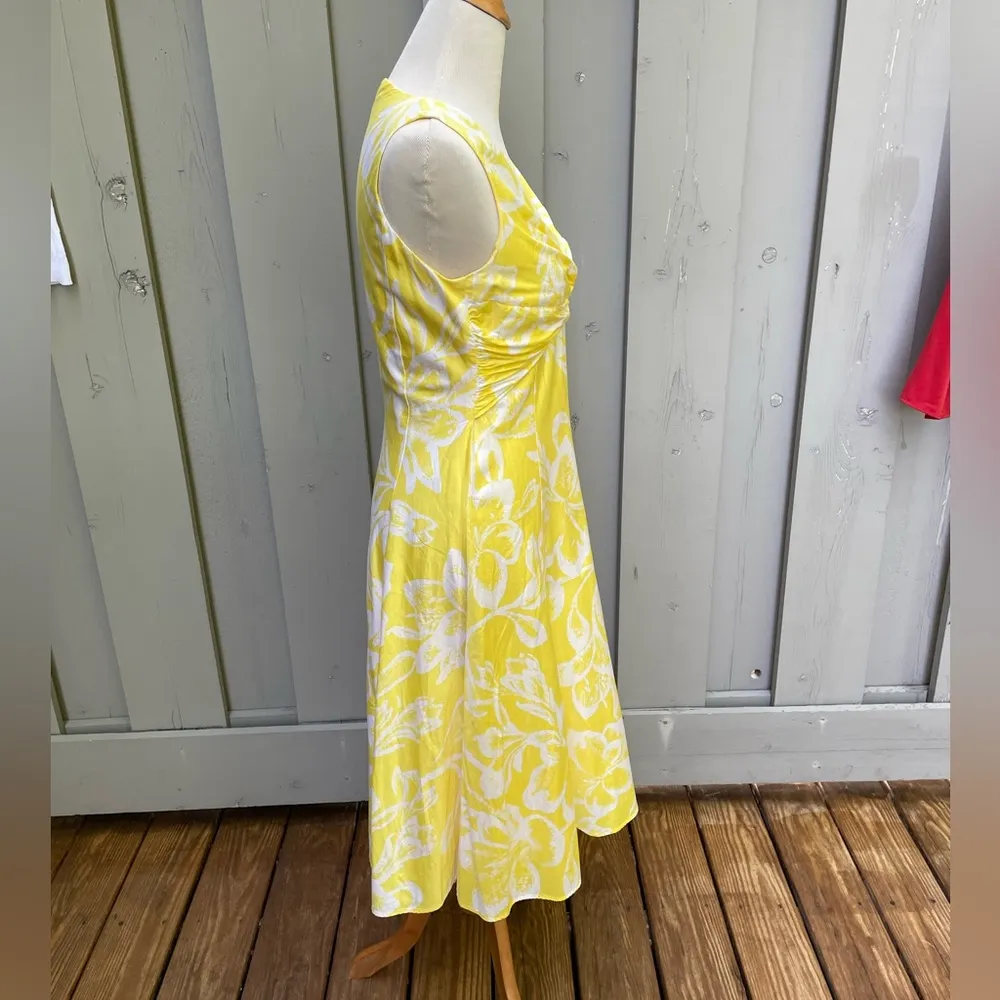 Jones New York Sunshine Yellow A-Line MIDI Dress Size 4 Great Spring Dress - Image 8