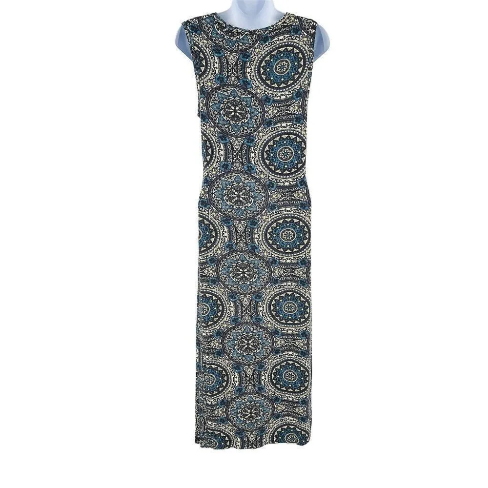 Free People Love From London Tank Sleeveless Fitted Medallion Print Midi Dress - Image 9