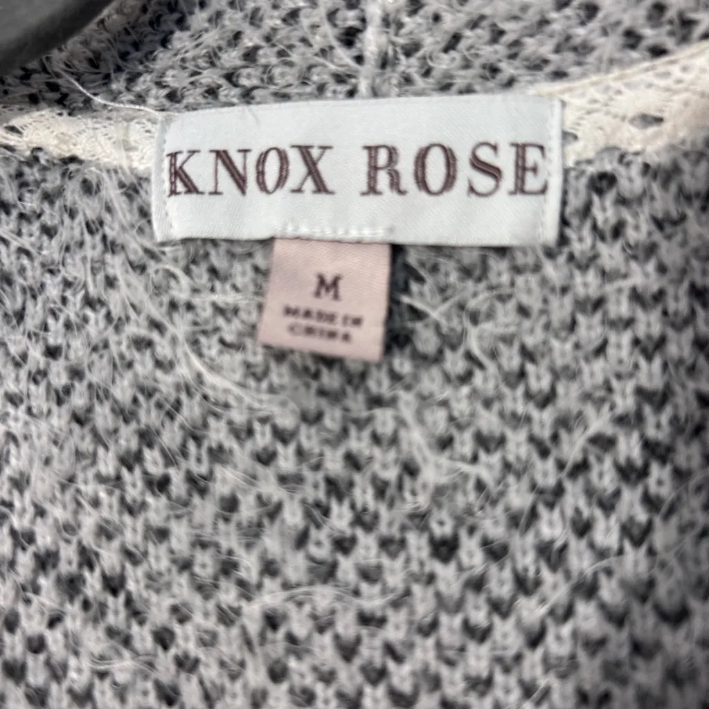 Knox Rose Black and White Patterned Cardigan - Image 3
