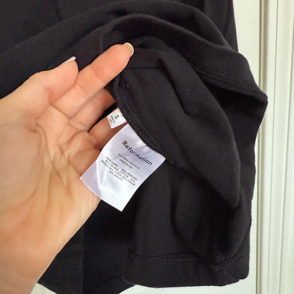 Reformation Black Long Sleeve Mini Long Sleeve Dress Small S - Image 3